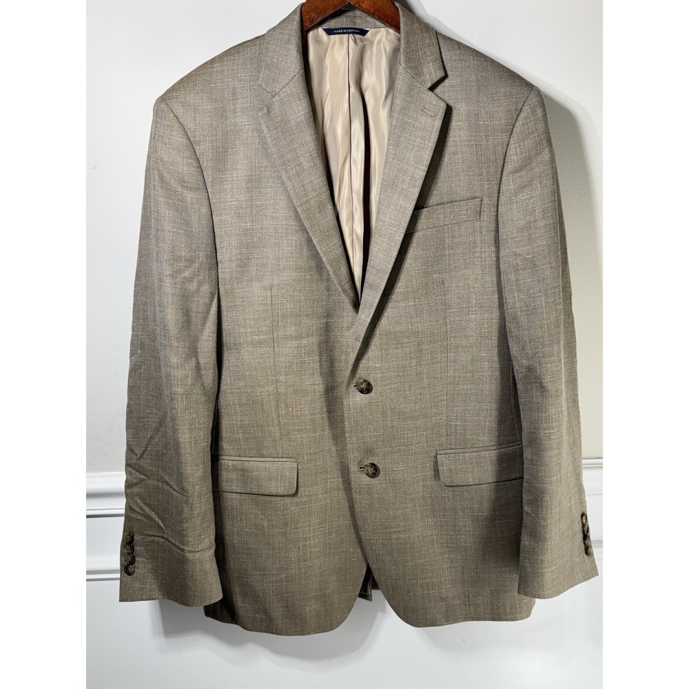 Ralph Ralph Lauren Wool Silk Linen Blazer 42L Oatmeal Vintage Lightweight